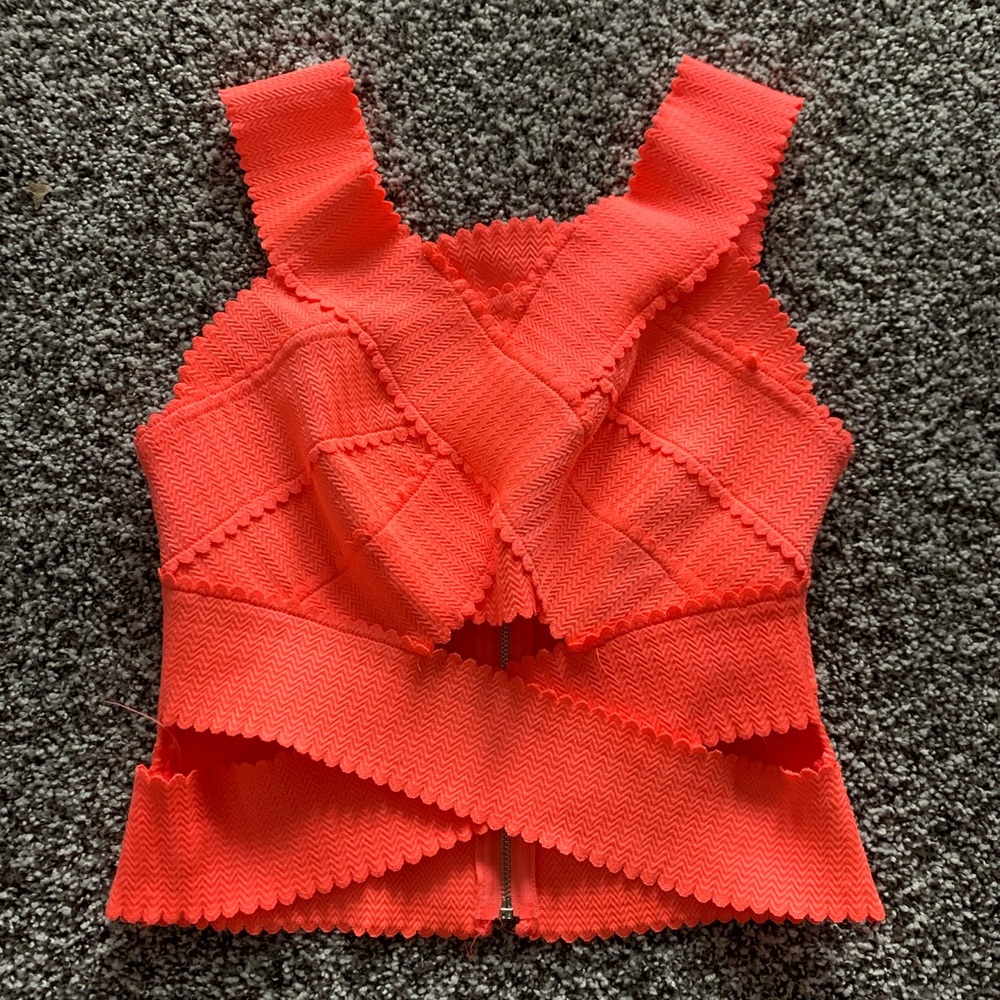 Coral bandage style crop top